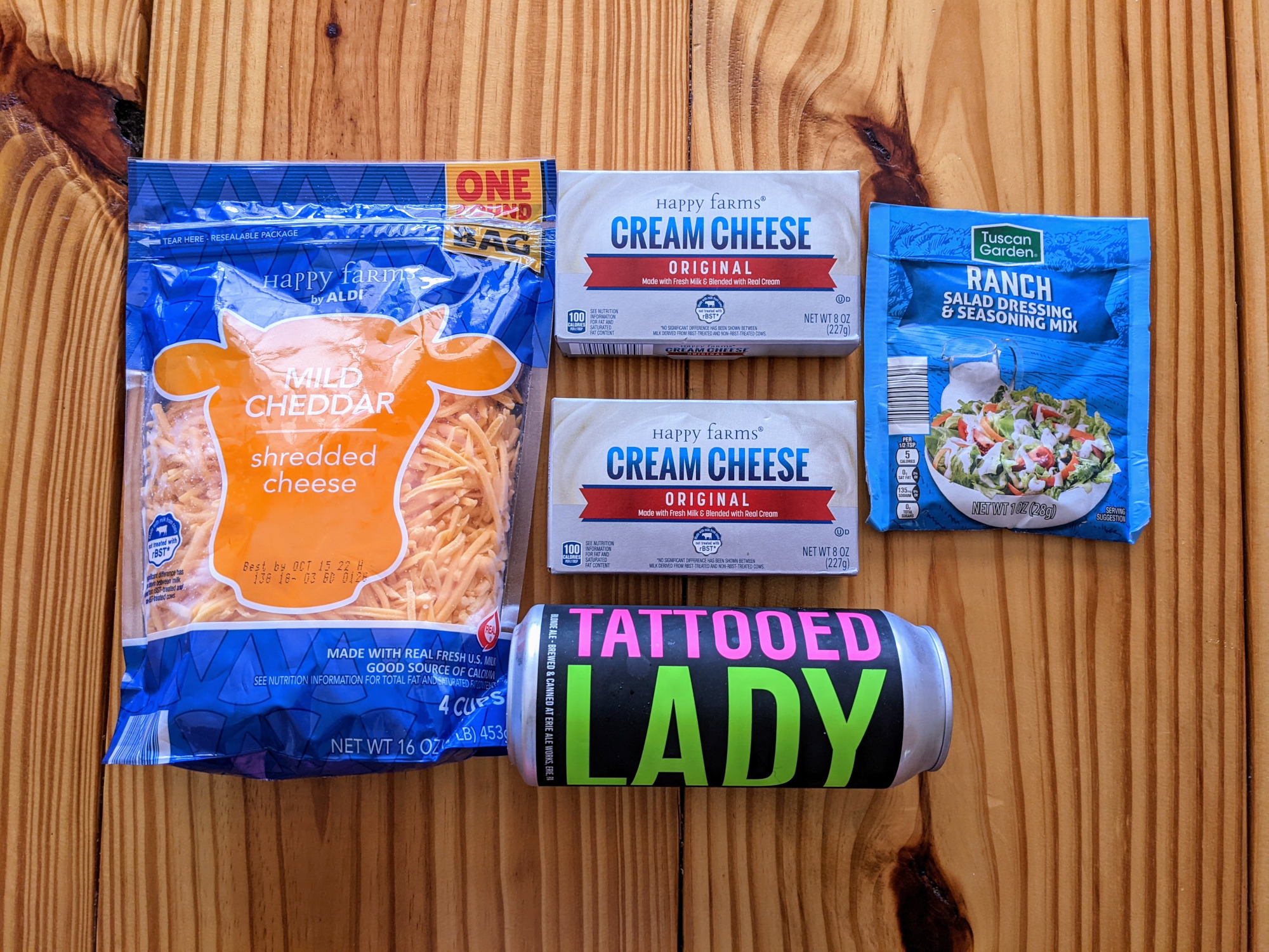 Tattooed Lady Beer Cheese Dip ingredients